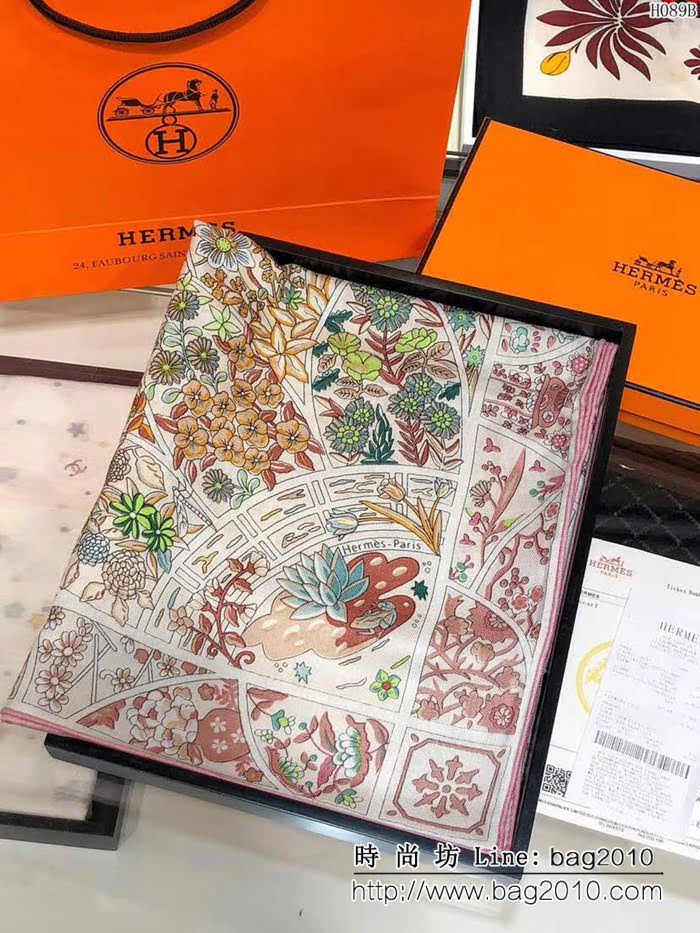 HERMES愛馬仕頂級原單 專櫃最新款人字紋羊絨大方巾 H089 LLWJ6701